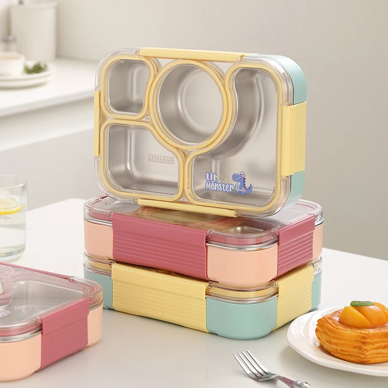 Happy Unicorn Kids Lunch Box Set with Spoon