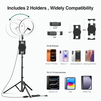 12 Inch LED Ring Fill Light with Mobile Holder