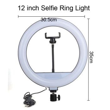 12 Inch LED Ring Fill Light with Mobile Holder