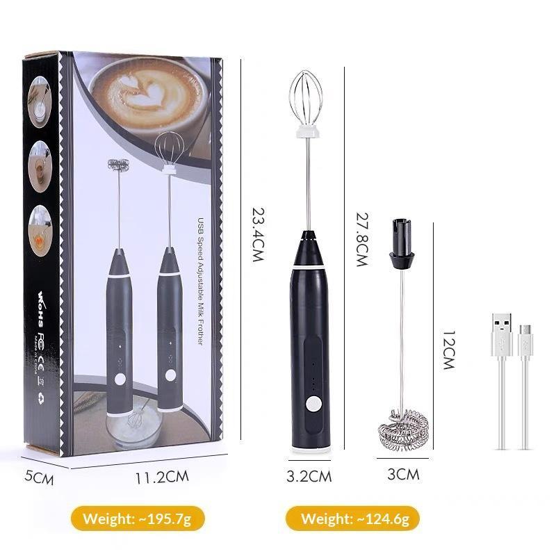 USB Rechargeable 3-Speed Milk Frother & Egg Beater