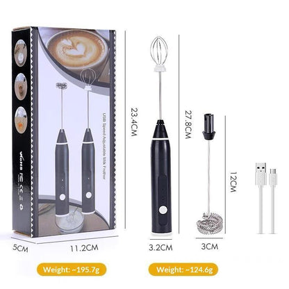 USB Rechargeable 3-Speed Milk Frother & Egg Beater
