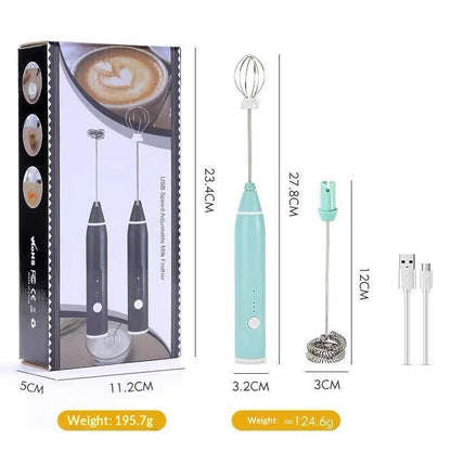 USB Rechargeable 3-Speed Milk Frother & Egg Beater