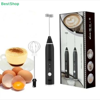 USB Rechargeable 3-Speed Milk Frother & Egg Beater